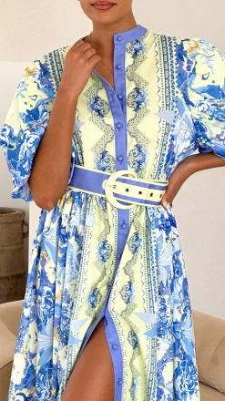 Claudelle Maxi Dress - Blue/Yellow