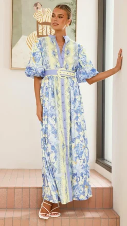 Claudelle Maxi Dress - Blue/Yellow