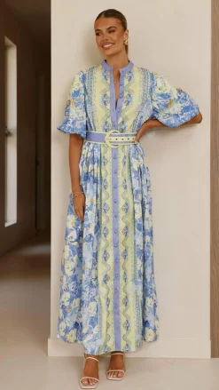 Claudelle Maxi Dress - Blue/Yellow