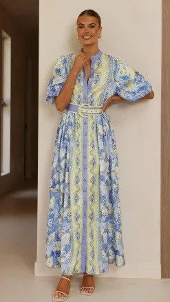 Claudelle Maxi Dress - Blue/Yellow