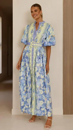 Claudelle Maxi Dress - Blue/Yellow