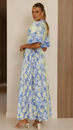 Claudelle Maxi Dress - Blue/Yellow