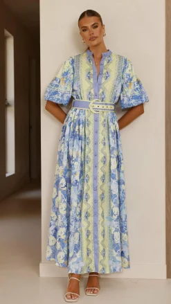 Claudelle Maxi Dress - Blue/Yellow