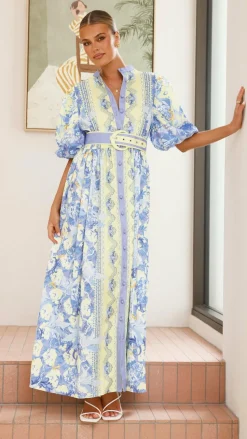 Claudelle Maxi Dress - Blue/Yellow