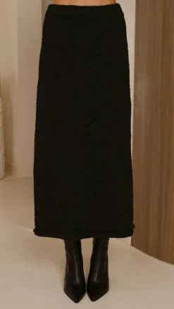 Cohen Knit Midi Skirt - Black