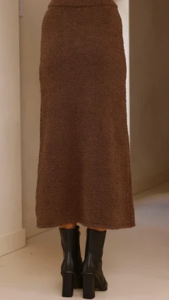 Cohen Knit Midi Skirt - Chocolate