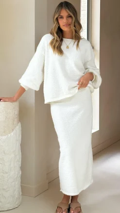 Cohen Knit Midi Skirt - Off White