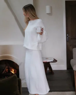 Cohen Knit Midi Skirt - Off White