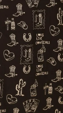 Connie Maxi Dress - Black/Beige Cowgirl