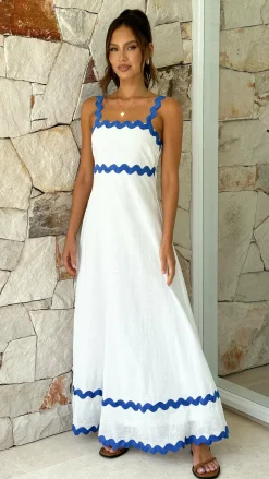 Daleyza Maxi Dress - White / Blue