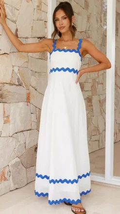Daleyza Maxi Dress - White / Blue