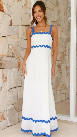 Daleyza Maxi Dress - White / Blue
