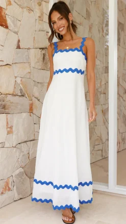 Daleyza Maxi Dress - White / Blue
