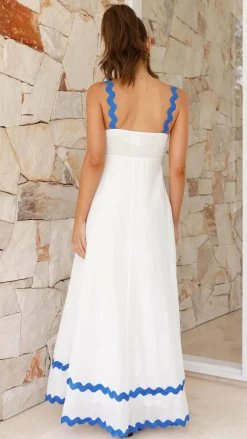 Daleyza Maxi Dress - White / Blue