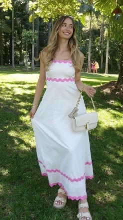 Daleyza Maxi Dress - White / Pink