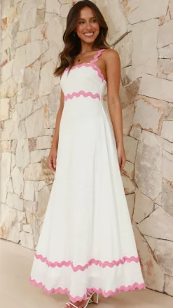 Daleyza Maxi Dress - White / Pink