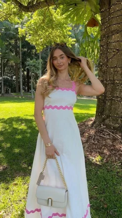 Daleyza Maxi Dress - White / Pink