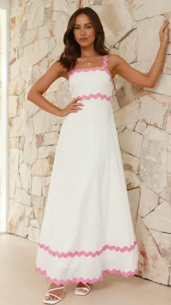 Daleyza Maxi Dress - White / Pink