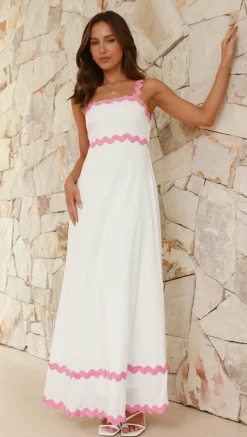 Daleyza Maxi Dress - White / Pink