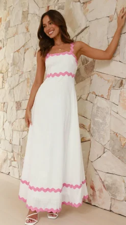 Daleyza Maxi Dress - White / Pink
