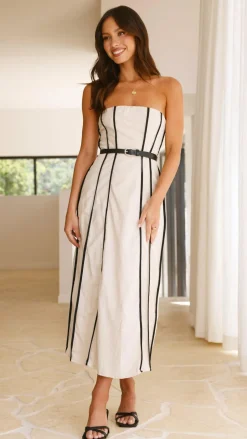 Damonica Maxi Dress - Sand / Black