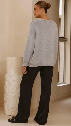 Dara Knitted Sweater - Grey