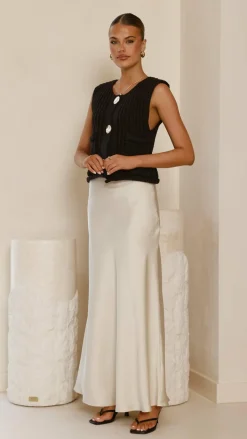 Darina Bias Cut Maxi Skirt - Champagne