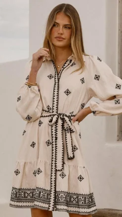 Delainey Mini Dress - Beige/Black