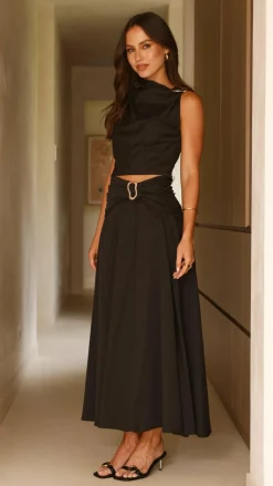 Delphine Maxi Skirt - Black