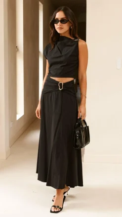 Delphine Maxi Skirt - Black