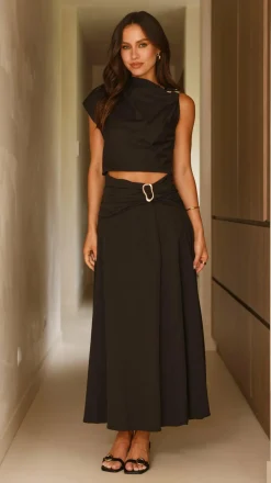 Delphine Maxi Skirt - Black