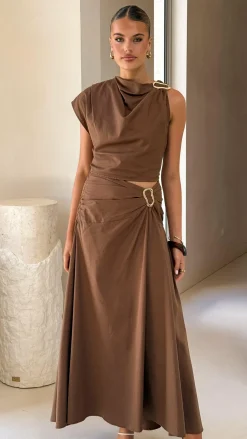 Delphine Maxi Skirt - Chocolate