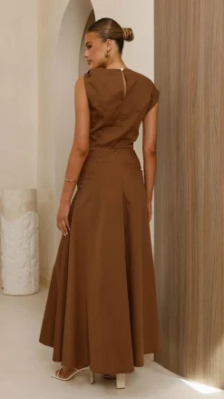 Delphine Maxi Skirt - Chocolate