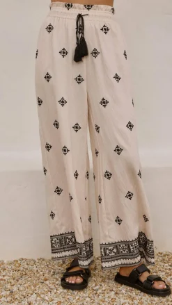 Deni Pants - Beige/Black