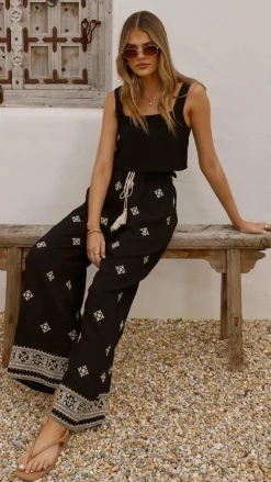 Deni Pants - Black/Beige