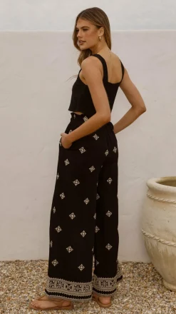 Deni Pants - Black/Beige