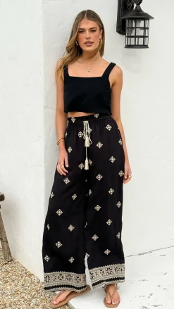Deni Pants - Black/Beige