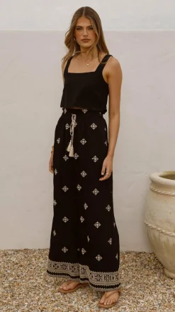 Deni Pants - Black/Beige