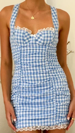 Denver Mini Dress - Blue Gingham