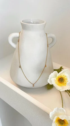 Diamanté Teardrop 18K Gold Plated Necklace - Gold