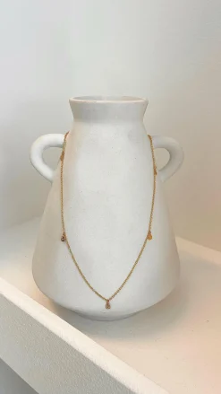 Diamanté Teardrop 18K Gold Plated Necklace - Gold