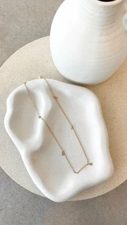 Diamanté Teardrop 18K Gold Plated Necklace - Gold