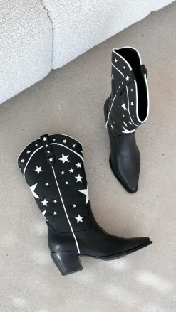 Dollie Boots - Black-White