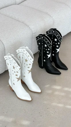 Dollie Boots - Black-White