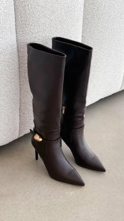 Druella Heeled Boot - Dark Cacao