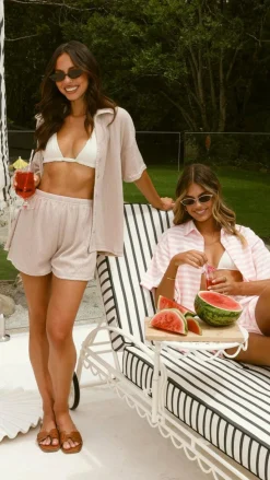 Eden Knit Top and Shorts Set - Taupe