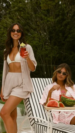 Eden Knit Top and Shorts Set - Taupe