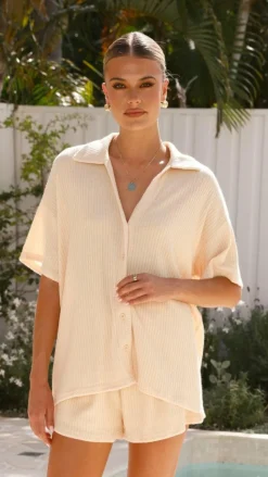 Eden Knit Top and Shorts Set - Yellow