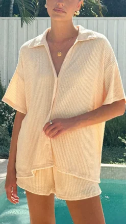 Eden Knit Top and Shorts Set - Yellow