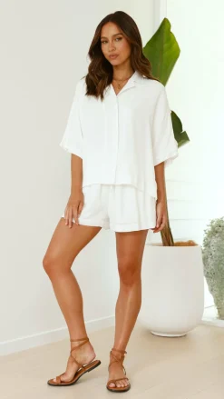 Edita Button Up Top - White